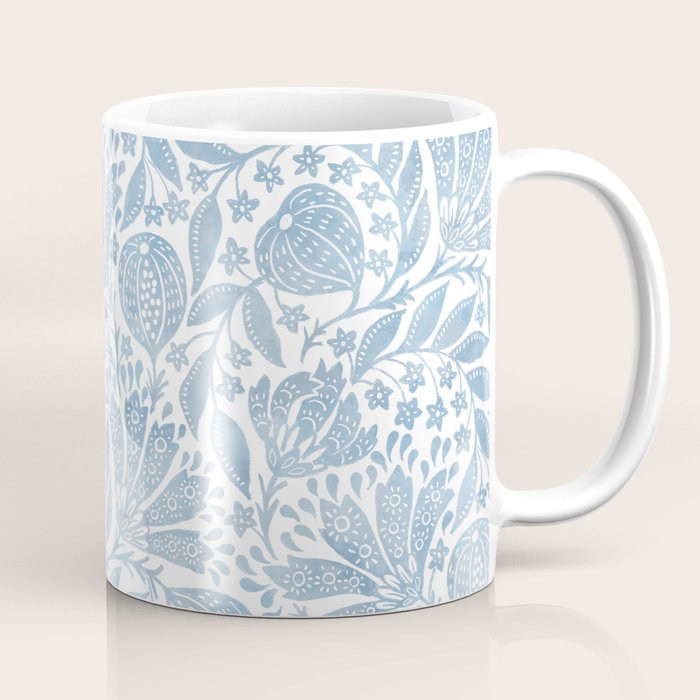 French Country Fig Garden In Blue Coffee Mug