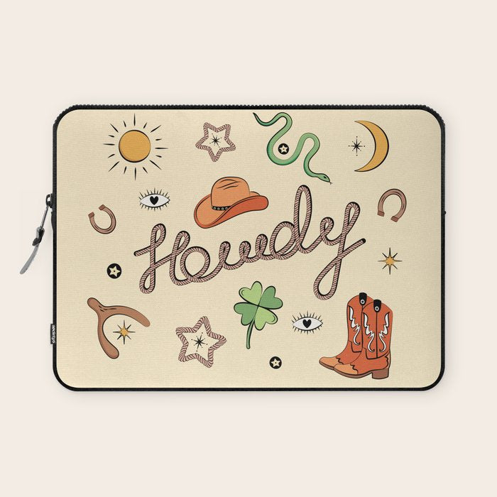 Howdy - Lucky Western Charms Laptop Sleeve