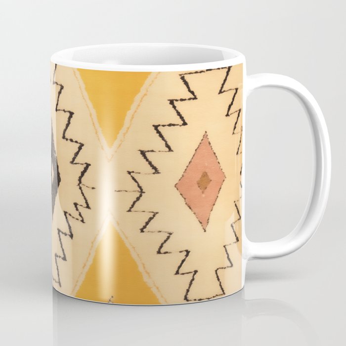 Moroccan Berber Rug Design No.75 - Yellow Coffee Mug