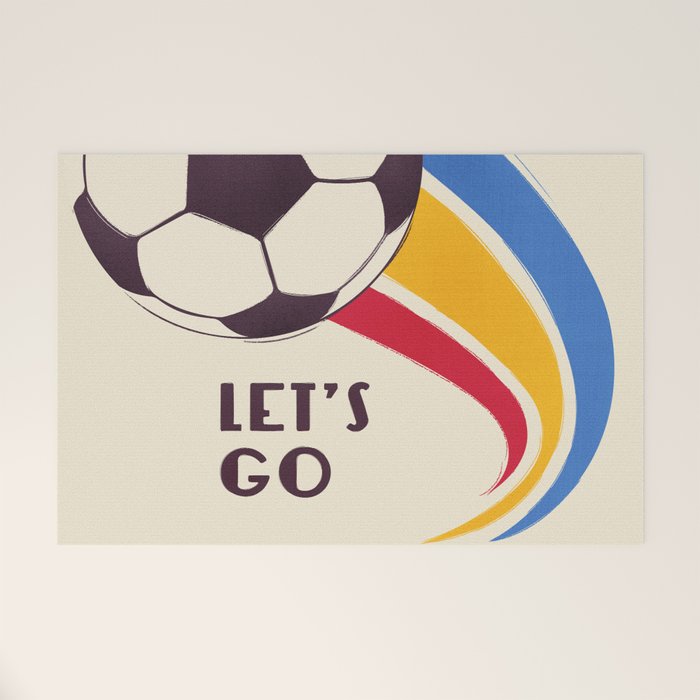 Let'S Go - Soccer Illustration Welcome Mat