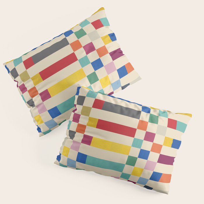 Modern Playful Checkered Abstract Pillow Sham