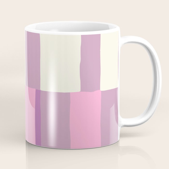 Summer Check Handdrawn Purple Coffee Mug