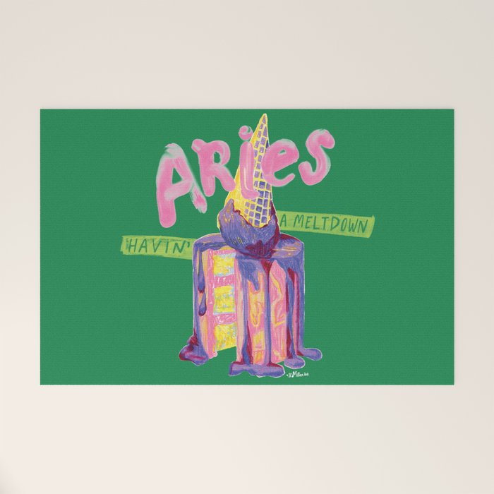 Aries Dessert In Kelly Green & Pink Welcome Mat