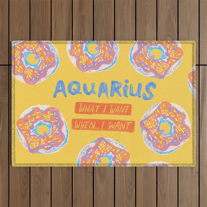 Aquarius Confidence In Buttercup Yellow | Zodiac Series Outdoor Rug