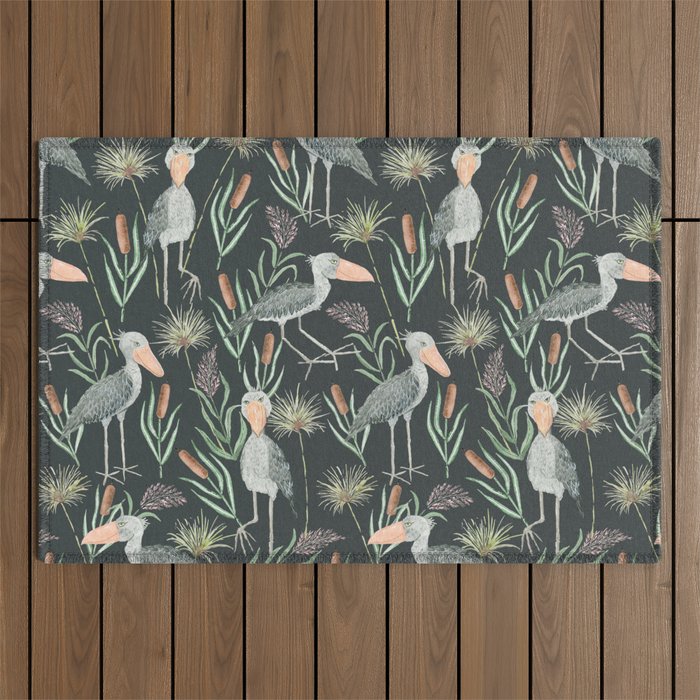The Magnificent Shoebill Pattern Outdoor Rug