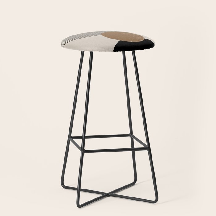 Mid Century Modern Abstract Art 10 Stool