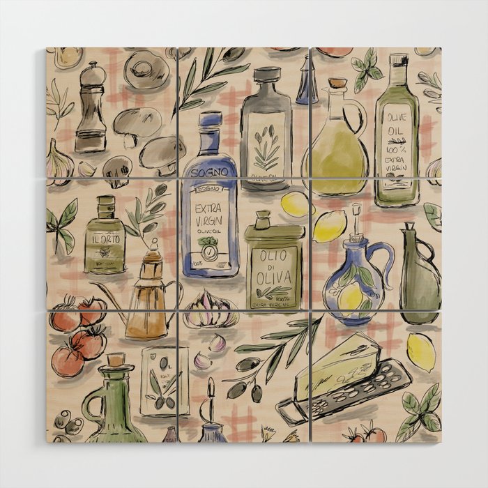Cucina Italiana Food Recipe Wood Wall Art