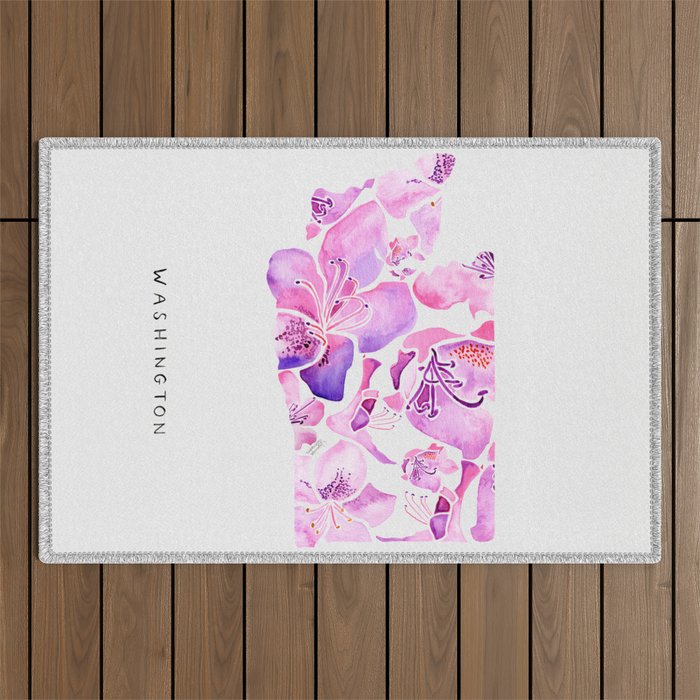 Washington State Rhododendron Outdoor Rug