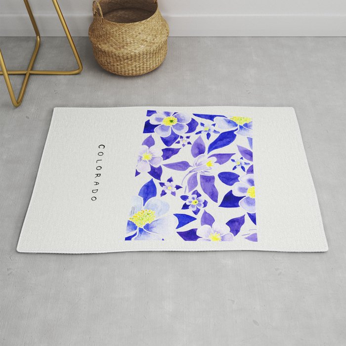 Colorado State Flower - Blue Columbine Rug