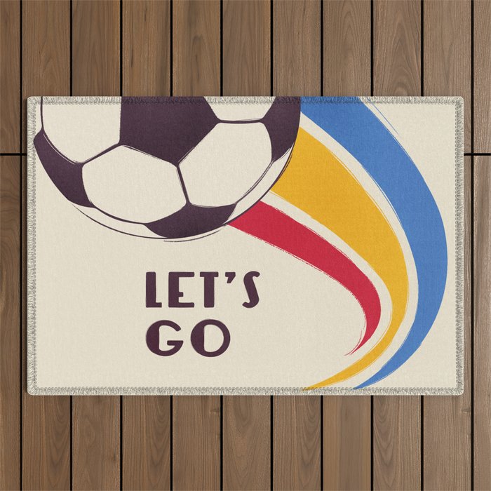 Let'S Go - Soccer Illustration Outdoor Rug