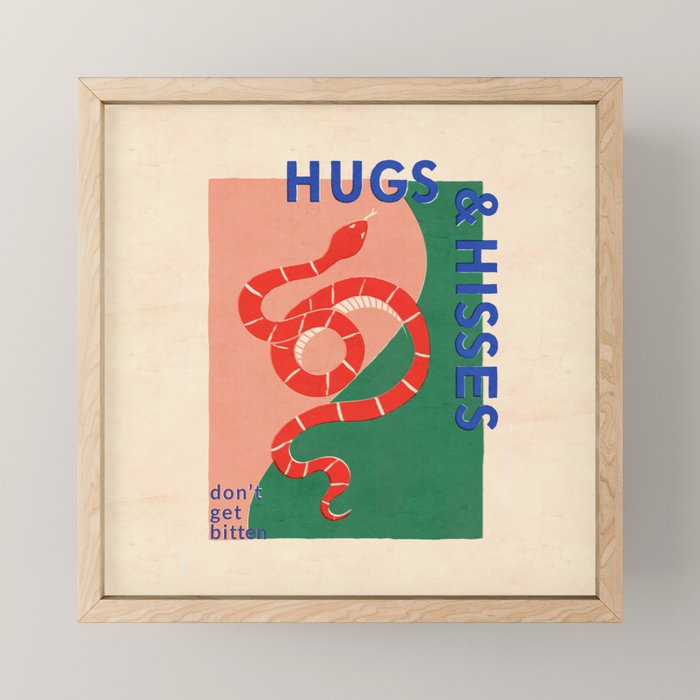 Vintage Snake, Retro Illustration And Typography  Mini Art Print