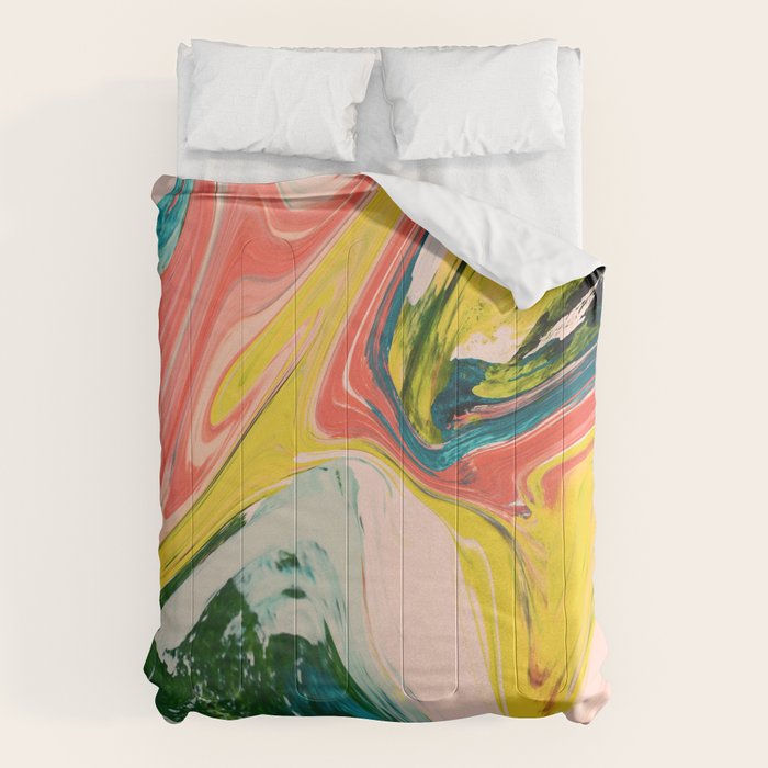 Revival: A Colorful Retro Painting By Alyssa Hamilton Art   Comforter