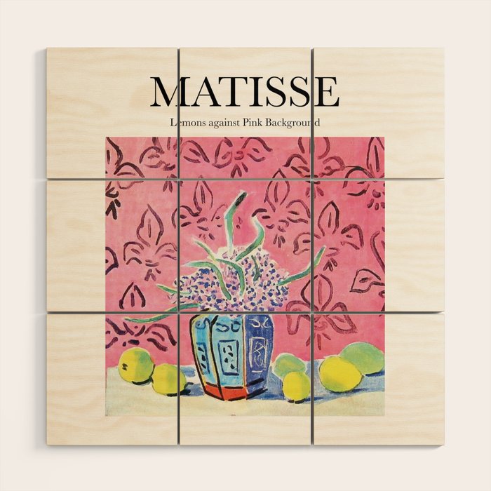Lemons Against Pink Background By Henri Matisse - Artwork Design Wood Wall Art