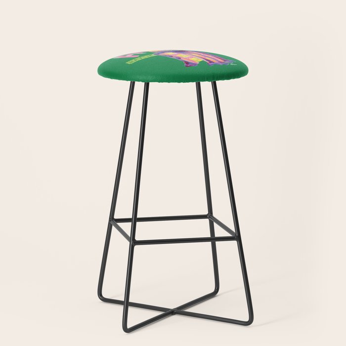 Aries Dessert In Kelly Green & Pink Stool
