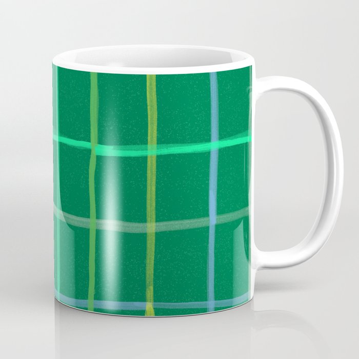 Abstract Tennis Net Pattern In Grass Green Coffee Mug