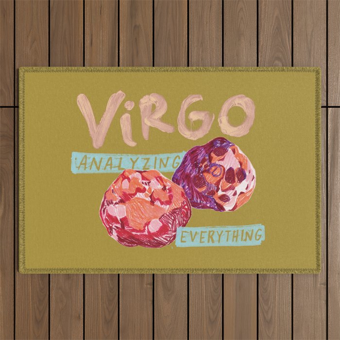 Virgo Perfection In Mustard Yellow | Zodiac Series Outdoor Rug