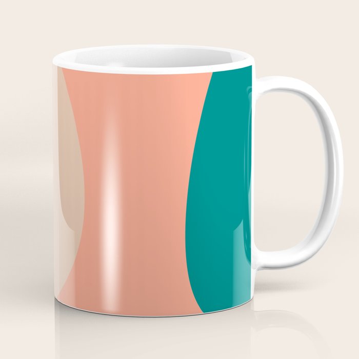 Geometry Shape Mid Century Organic Blush Curry Teal Coffee Mug