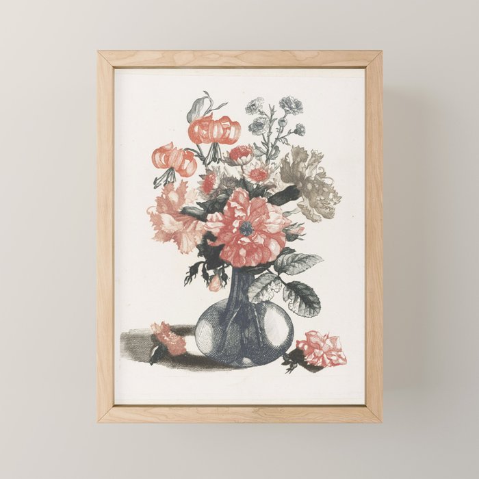 Five Prints Of Flowers In Glass Vases, Anonymous, After Jean Baptiste Monnoyer  1688   1698 Mini Art Print