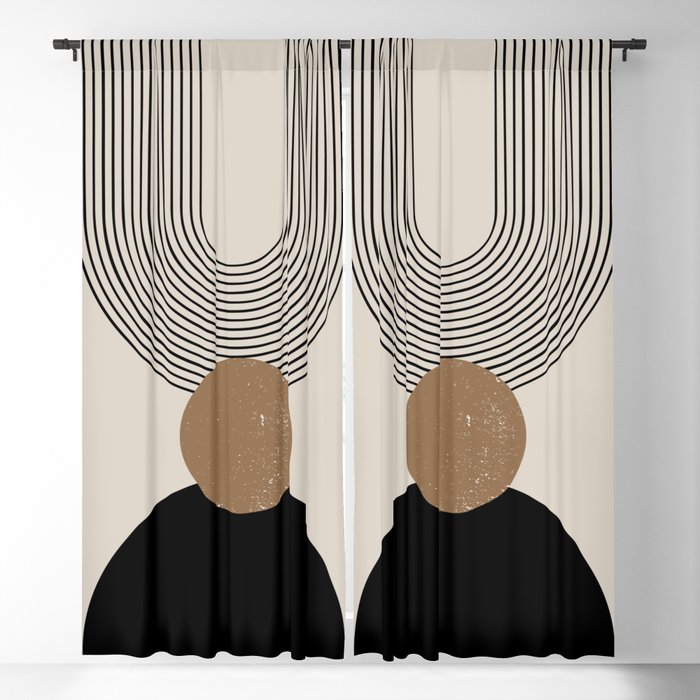 Mid Century Modern Abstract Art 10 Window Curtain