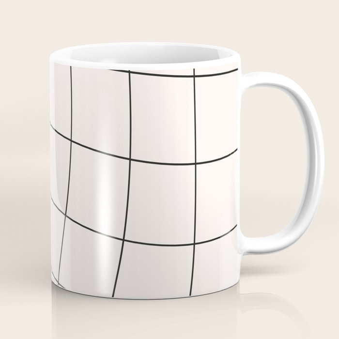Retro Warped Grid Black And White Coffee Mug