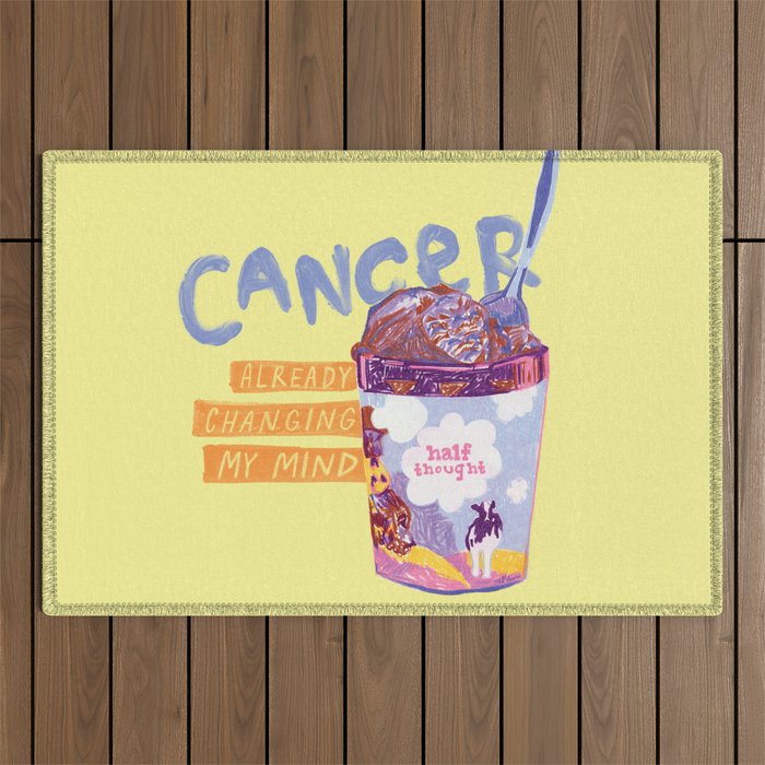 Emo Cancer In Calming Yellow | Zodiac Series Outdoor Rug