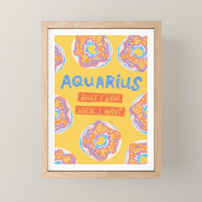 Aquarius Confidence In Buttercup Yellow | Zodiac Series Mini Art Print