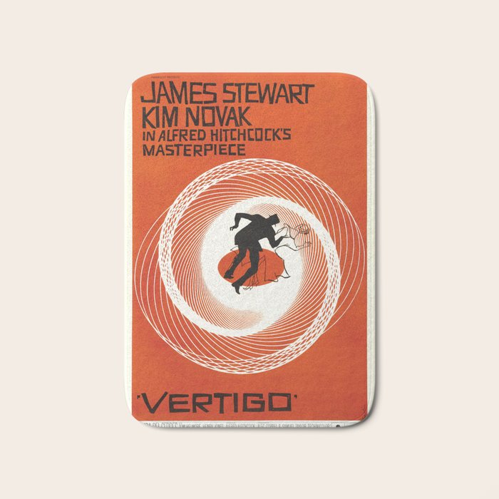 Alfred Hitchcock Vintage Movie Poster, Vertigo Bath Mat
