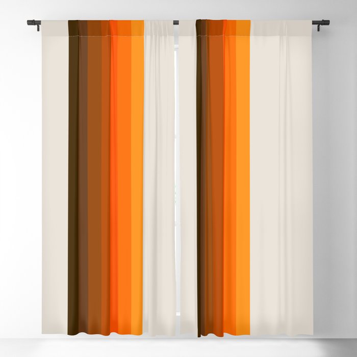 Retro Golden Rainbow - Straight Window Curtain