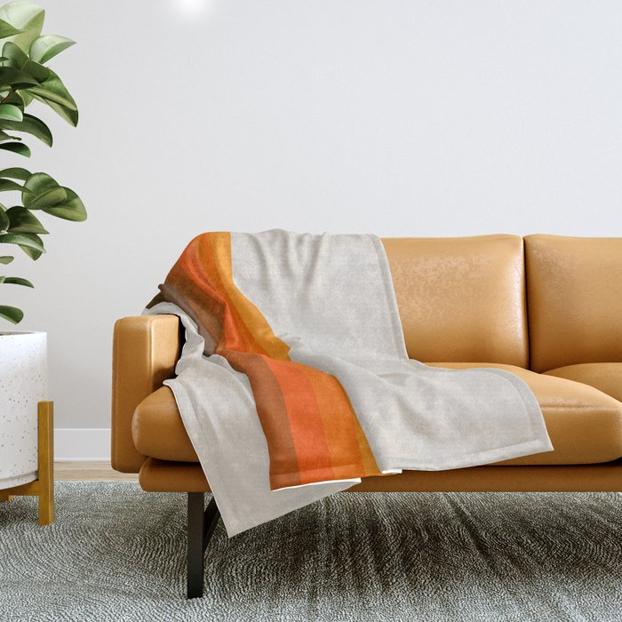 Retro Golden Rainbow - Straight Throw Blanket