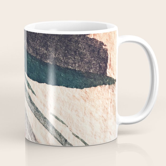 Thunder&Lightning {3}: Minimal Watercolor Abstract In Pinks, Blues, And Greens Coffee Mug