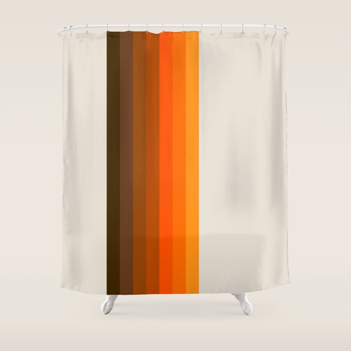 Retro Golden Rainbow - Straight Shower Curtain