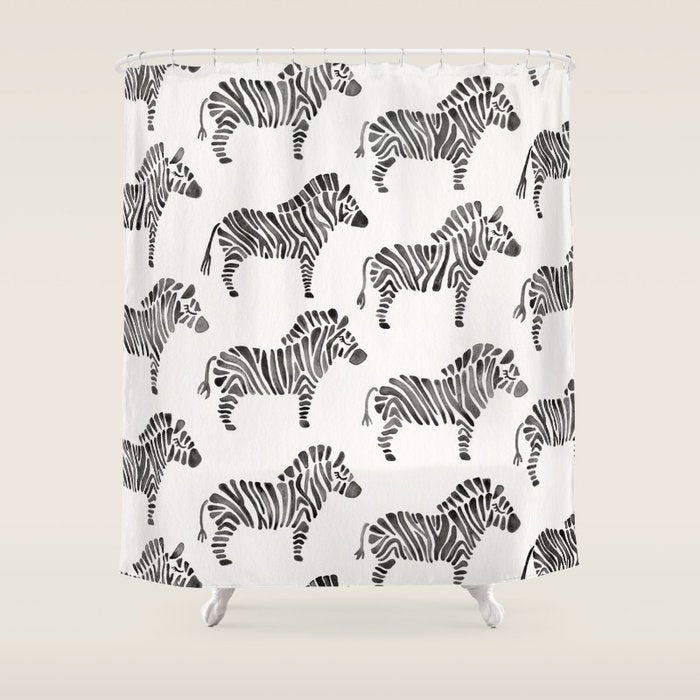 Zebras - Black & White Palette Shower Curtain