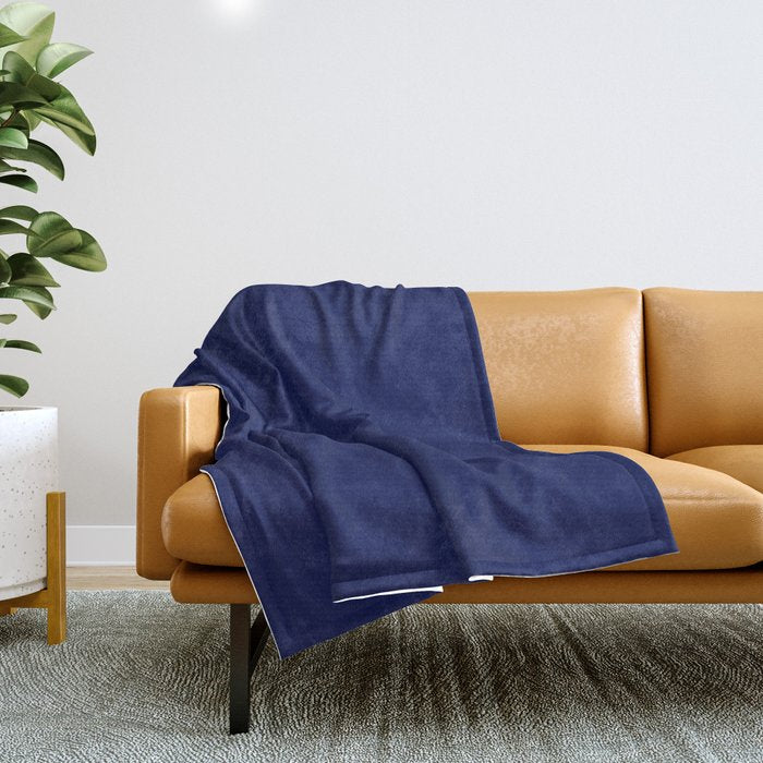 Classic Navy Blue Solid Color Throw Blanket