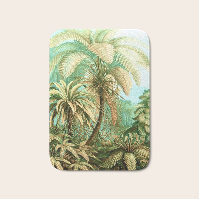 Vintage Tropical | Jungle Botanical Nature Banana Tree | Bohemian Plants Trees Forest Bath Mat