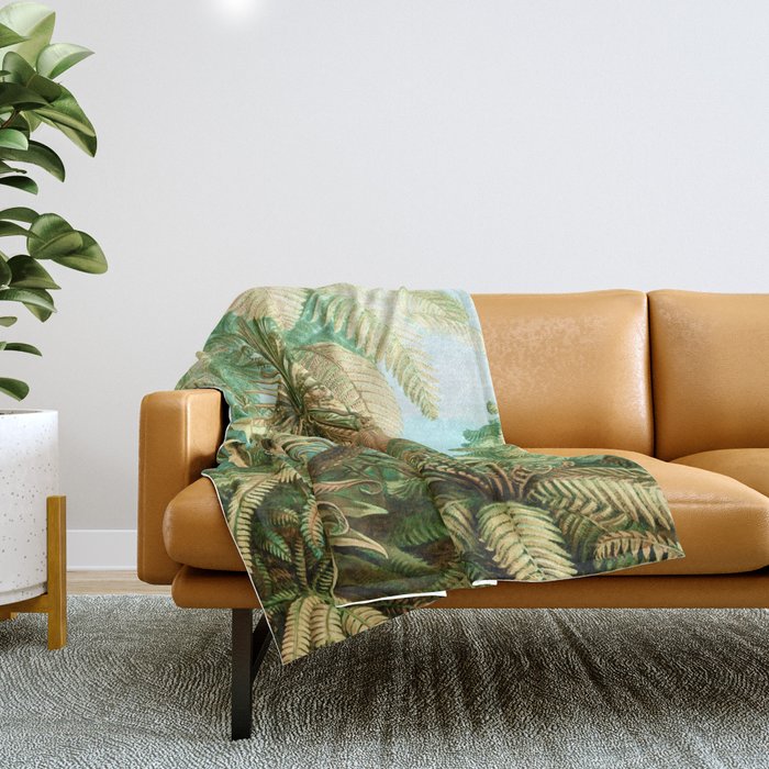 Vintage Tropical | Jungle Botanical Nature Banana Tree | Bohemian Plants Trees Forest Throw Blanket