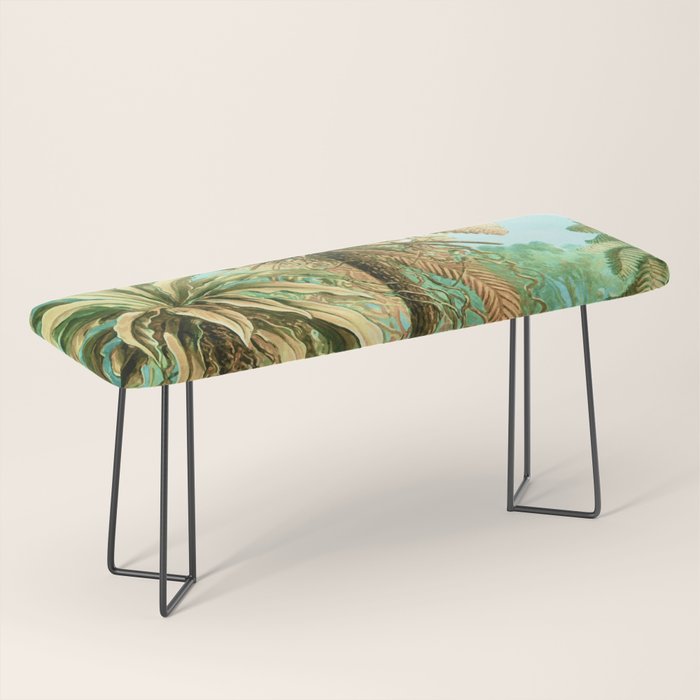 Vintage Tropical | Jungle Botanical Nature Banana Tree | Bohemian Plants Trees Forest Bench