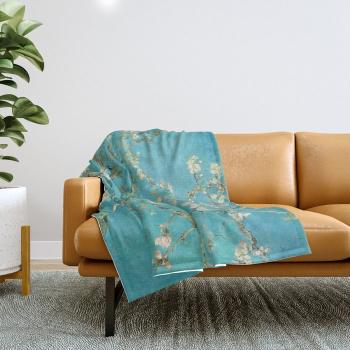 Van Gogh Almond Blossoms Painting Throw Blanket