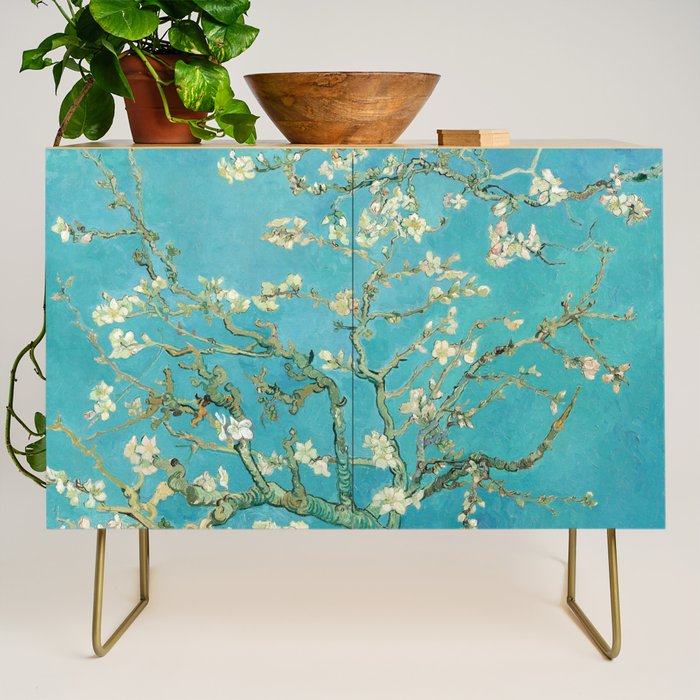 Van Gogh Almond Blossoms Painting Credenza