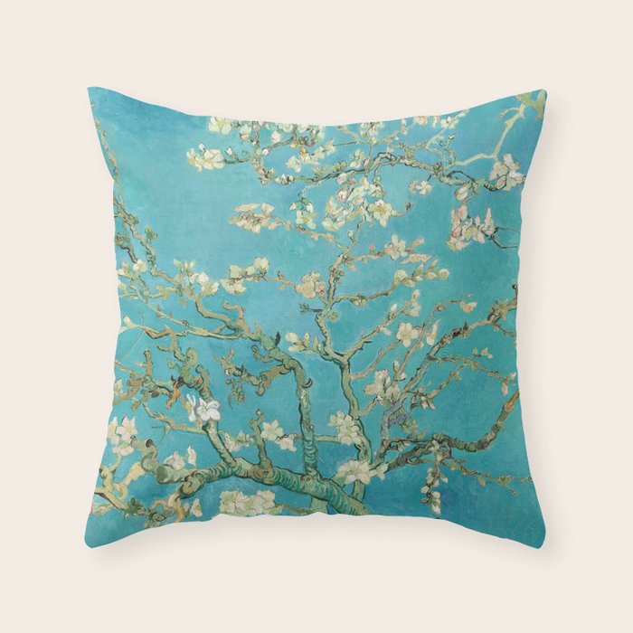 Van Gogh Almond Blossoms Painting Throw Pillow