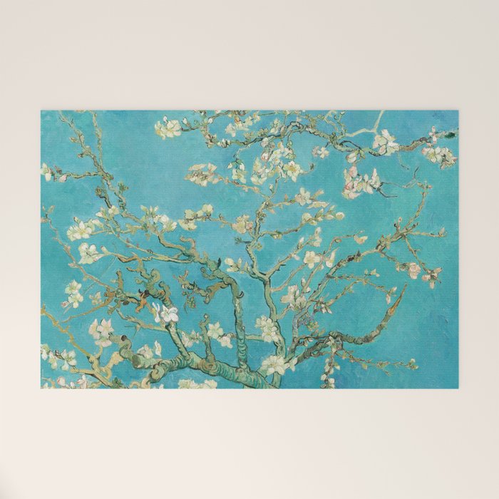 Van Gogh Almond Blossoms Painting Welcome Mat