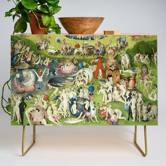 The Garden Of Earthly Delights By Hieronymus Bosch Credenza