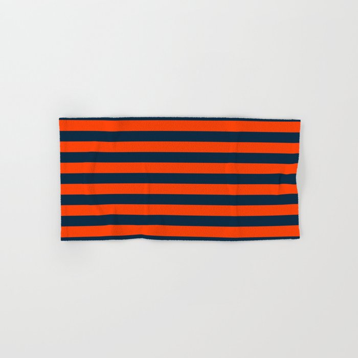 Orange Pop & Navy Blue Tent Stripe Bath Towel