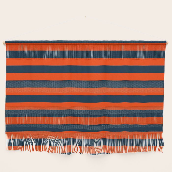 Orange Pop & Navy Blue Tent Stripe Wall Hanging