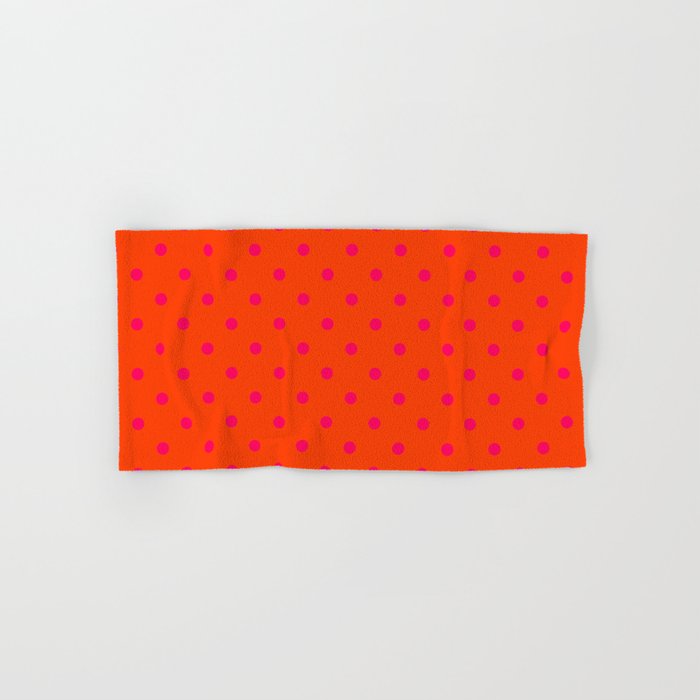 Orange Pop And Hot Neon Pink Polka Dots Bath Towel