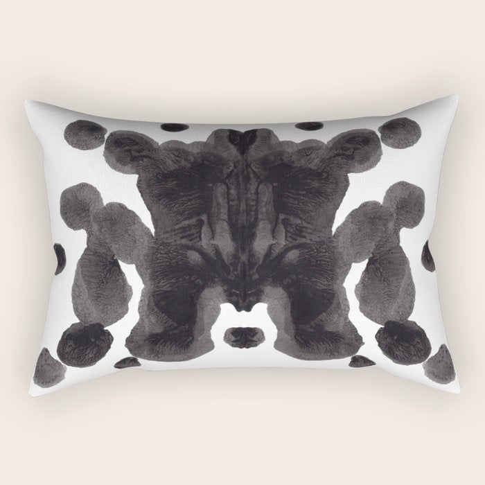 Black And White Inkblot Pattern Rorschach Test Rectangular Pillow