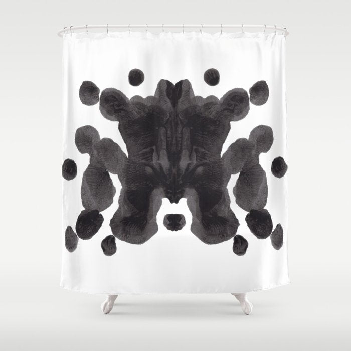 Black And White Inkblot Pattern Rorschach Test Shower Curtain