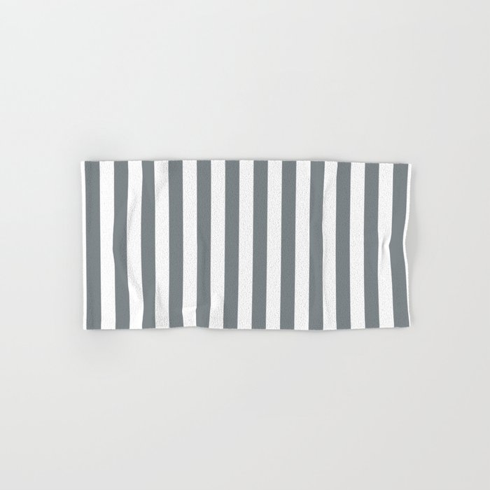 Large Smoke Grey And White Vertical Cabana Tent Stripes Bath Towel