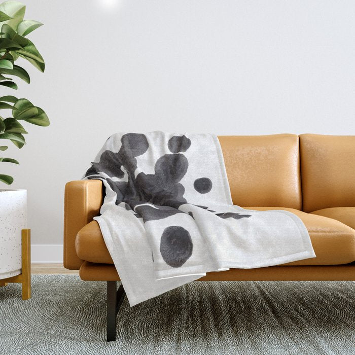 Black And White Inkblot Pattern Rorschach Test Throw Blanket