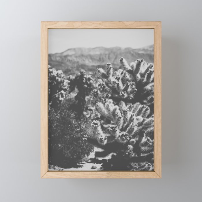 Cholla Cactus Garden (Black + White) Mini Art Print