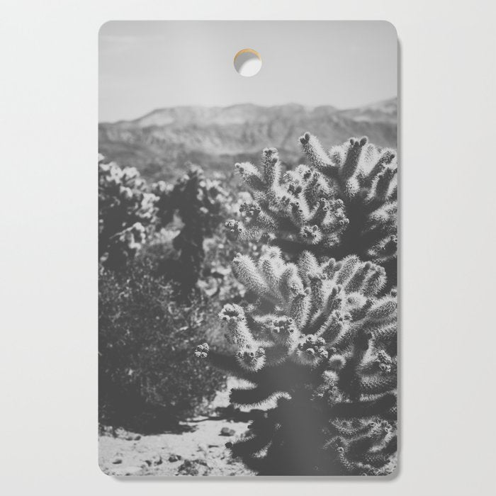 Cholla Cactus Garden (Black + White) Cutting Board
